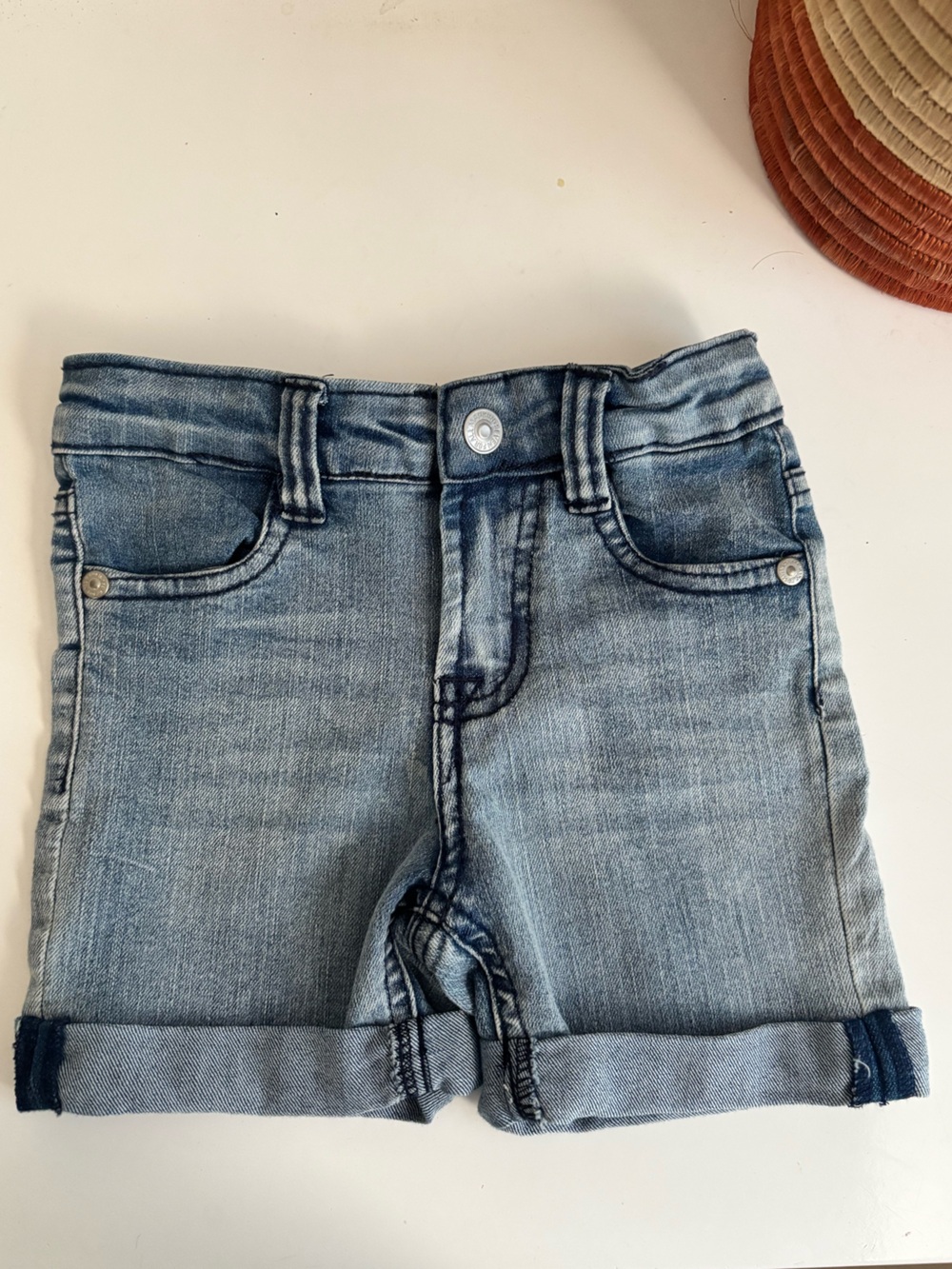 7 For All Mankind Light Blue Denim Shorts